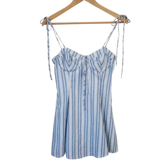 Majorelle Tahoe Blue Chambray Mini Dress Size S - Picture 3 of 14